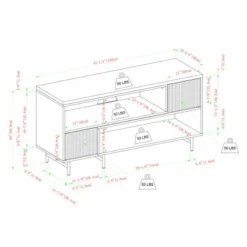 Modern Reeded Door Extendable TV Stand For TVs Up To 50" - Saracina Home -Quality Furniture Store GUEST ed00bd4f d172 4e6a 8f8e 03cd201c95f3