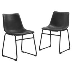Set Of 2 Laslo Modern Upholstered Faux Leather Dining Chairs - Saracina Home -Quality Furniture Store GUEST f09ca4a2 22b8 4c1e 90a5 214c5268ba1a