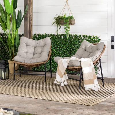 2pk Papasan Scoop Outdoor Patio Chair - Natural - Saracina Home 3 2pk Papasan Scoop Outdoor Patio Chair - Natural - Saracina Home