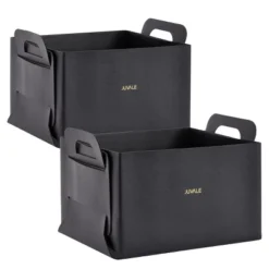 Juvale 2 Pack Faux Leather Foldable Storage Bins With Handles, Collapsible Baskets For Home Organization, Black, 10 X 6.5 In 17 Juvale 2 Pack Faux Leather Foldable Storage Bins With Handles, Collapsible Baskets For Home Organization, Black, 10 X 6.5 In -Quality Furniture Store GUEST f29c8ff6 3821 4a15 8b22 057659cf924e