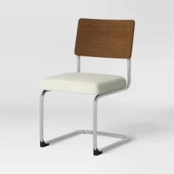 2pk Cecilton Chrome Cantilever Dining Chairs Cream Boucle - Threshold™ 11 2pk Cecilton Chrome Cantilever Dining Chairs Cream Boucle - Threshold™ -Quality Furniture Store GUEST f467ac82 933d 40fb b02c 63edbb24066f