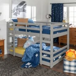 Twin Over Twin Indy Solid Wood Low Bunk Bed - Saracina Home 17 Twin Over Twin Indy Solid Wood Low Bunk Bed - Saracina Home -Quality Furniture Store GUEST f4a7cd82 6f05 4d13 9375 1d95fbdd13ee