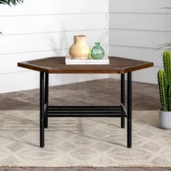 Saybrook Modern Metal And Wood Patio Hexagon Coffee Table - Dark Brown - Saracina Home 18 Saybrook Modern Metal And Wood Patio Hexagon Coffee Table - Dark Brown - Saracina Home -Quality Furniture Store GUEST f4faae93 2587 46a1 98cb c4096a1a8e56