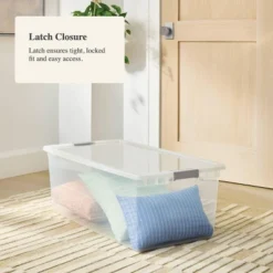 110qt Latching Clear Storage Box With Gray Latches - Brightroom™ 7 110qt Latching Clear Storage Box With Gray Latches - Brightroom™ -Quality Furniture Store GUEST f6cfea15 f970 41e3 b747 0d78176dd897