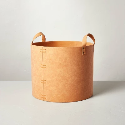 Faux Leather Storage Bin Camel Brown - Hearth & Hand™ With Magnolia 8 Faux Leather Storage Bin Camel Brown - Hearth & Hand™ With Magnolia - Image 6