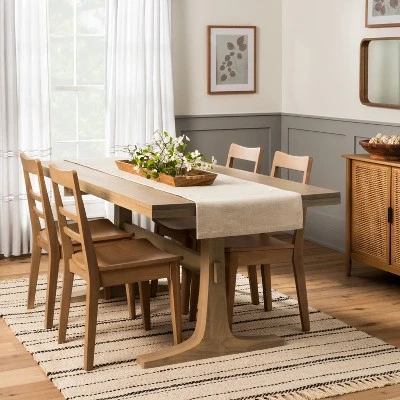 Pedestal Wood Dining Table - Natural - Hearth & Hand™ With Magnolia 3 Pedestal Wood Dining Table - Natural - Hearth & Hand™ With Magnolia