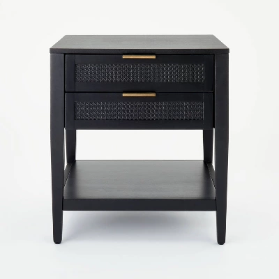East Bluff 2 Drawers Woven Accent Table Black - Threshold™ Designed With Studio McGee 4 East Bluff 2 Drawers Woven Accent Table Black - Threshold™ Designed With Studio McGee - Image 2