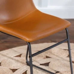 Set Of 2 Laslo Modern Upholstered Faux Leather Dining Chairs - Saracina Home -Quality Furniture Store GUEST fe245bc2 14e4 4821 9570 ac728abc73e4