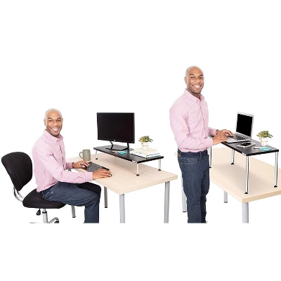 Titan Monitor Stand – 31.25” Height Adjustable Monitor Riser And Desk Shelf– Black – Stand Steady 3 Titan Monitor Stand – 31.25” Height Adjustable Monitor Riser And Desk Shelf– Black – Stand Steady